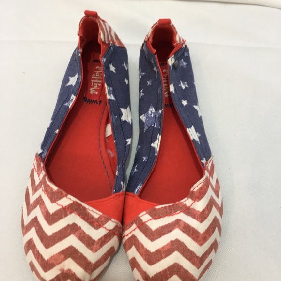 Mad Love Shoes - Star & Stripes Canvas Women’s Flats - Size 8